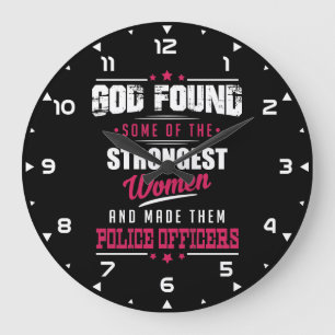Grande Horloge Ronde God Made Police Officiers Hilarious Profession Dsg