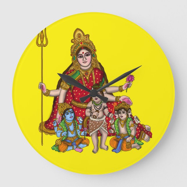 Grande Horloge Ronde Goddess Durga Wall Clock (Recto)