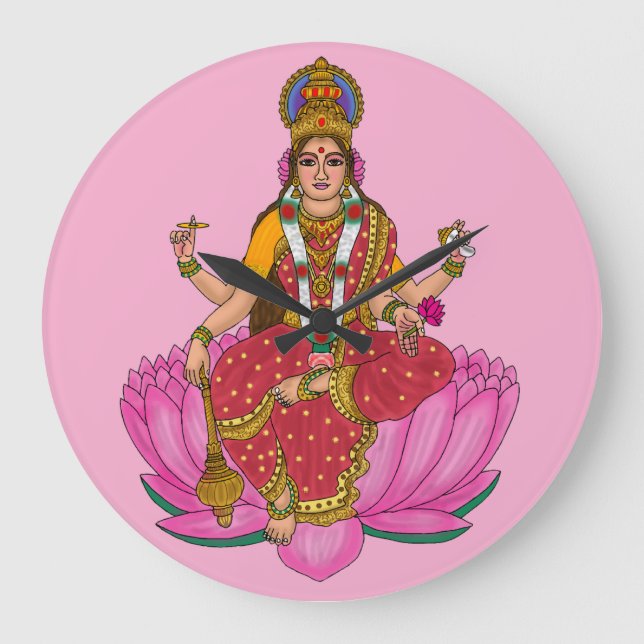 Grande Horloge Ronde Goddess Siddhidatri Wall Clock (Recto)