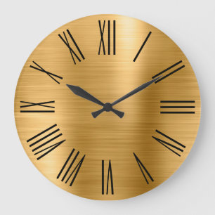 Grande Horloge Ronde Gold Brushed Foil