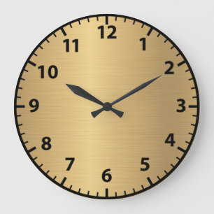 Grande Horloge Ronde Gold Colored Simple Elegant Modern Wall Clock