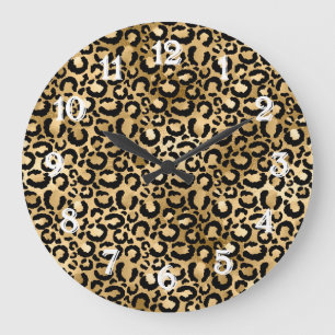 Grande Horloge Ronde Gold Glam Black Leopard