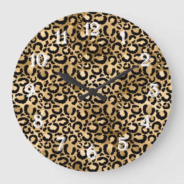 Grande Horloge Ronde Gold Glam Black Leopard (Recto)