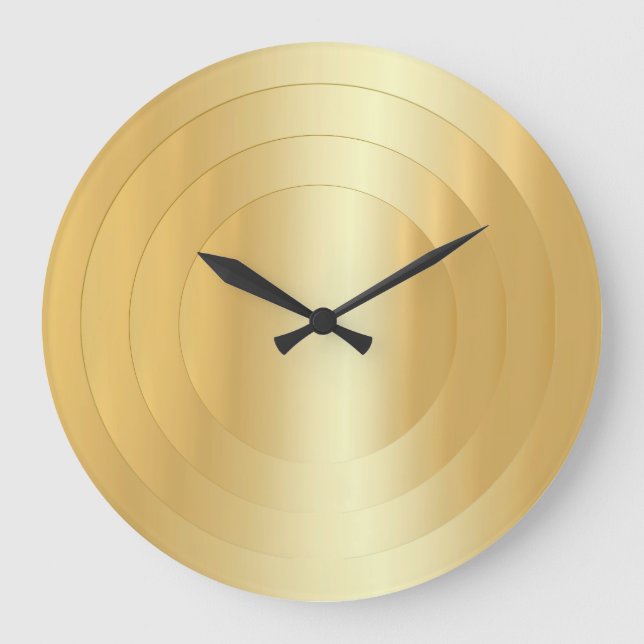 Grande Horloge Ronde Gold Look Glamorous Elegant Trendy Template (Recto)