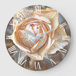 Grande Horloge Ronde Gold Silk Unique Rose Art Dream