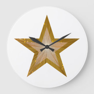 Grande Horloge Ronde "Gold" Star clock round white