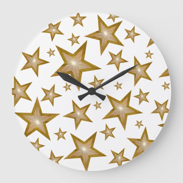 Grande Horloge Ronde "Gold" Stars clock round white (Recto)