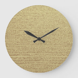 Grande Horloge Ronde Gold Stripes : Arrière - plan Vintage Abstrait