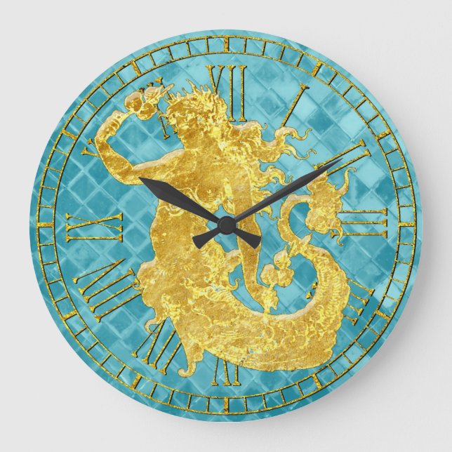Grande Horloge Ronde Gold Vintage Mermaid (Recto)