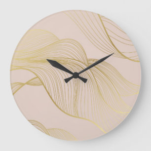 Grande Horloge Ronde Golden Lines : Luxury Vintage Motif.