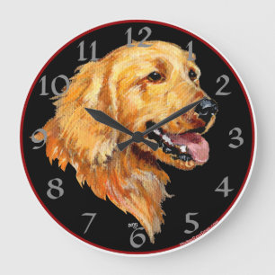 Grande Horloge Ronde Golden retriever