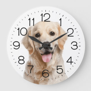 Grande Horloge Ronde Golden Retriever