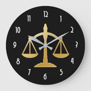 Grande Horloge Ronde Golden Scales of Justice Law Theme