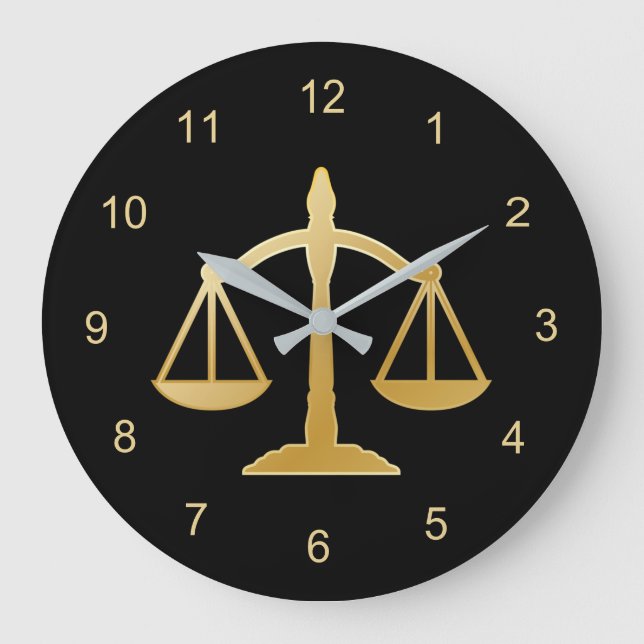 Grande Horloge Ronde Golden Scales of Justice Law Theme (Recto)