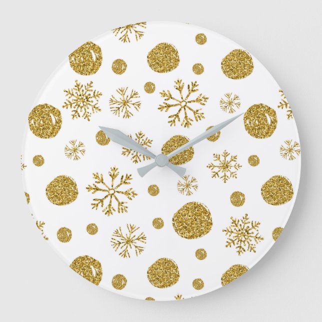 Grande Horloge Ronde Golden Snow Flakes 1 (Recto)