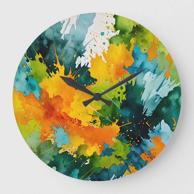 Grande Horloge Ronde Golden Splash & Emerald Waves (Recto)