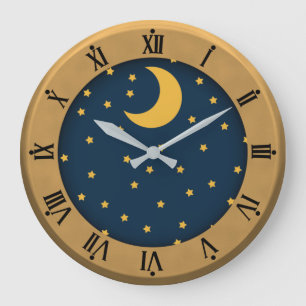 Grande Horloge Ronde Golden Time Starry Sky