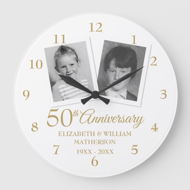Grande Horloge Ronde Golden Wedding Anniversary Your Childhood (Recto)
