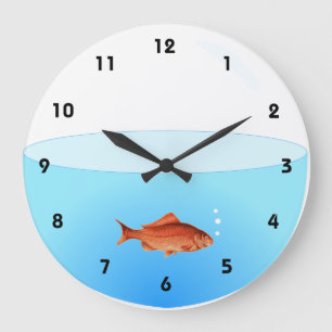 Grande Horloge Ronde Goldfish Bowl Wall