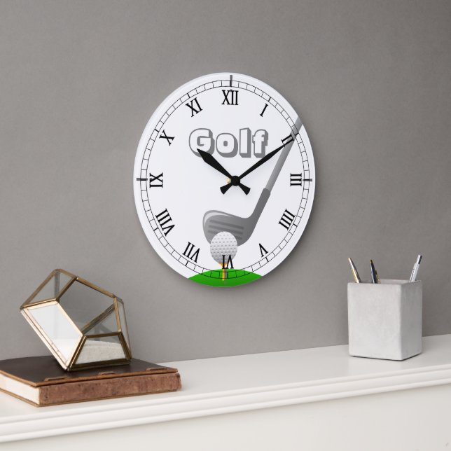 Grande Horloge Ronde Golf Club, Ball and Tee - Custom Clock (Bureau)