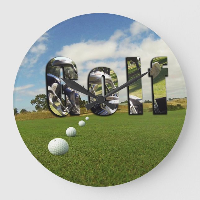 Grande Horloge Ronde Golf Et Logo, (Recto)