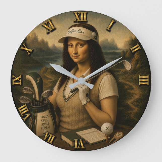 Grande Horloge Ronde Golf Funny Mona Lisa (Recto)