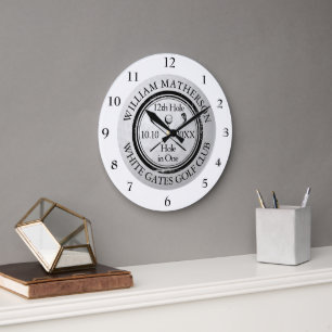 Grande Horloge Ronde Golf Troue en Un Personnalisé