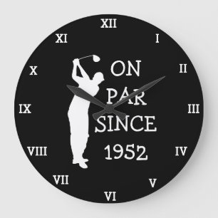 Grande Horloge Ronde Golfer Anniversaire 70ème amusant Soixante-dix Par
