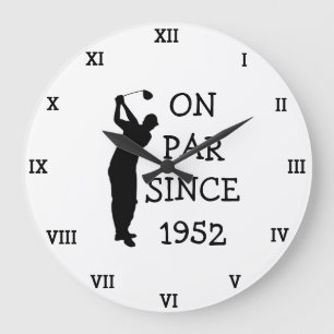Grande Horloge Ronde Golfer Anniversaire 70ème drôle Soixante-dix-70 an