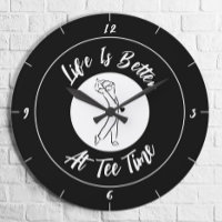 Golfer Tee Temps Humour Drôle Sport Noir & Blanc