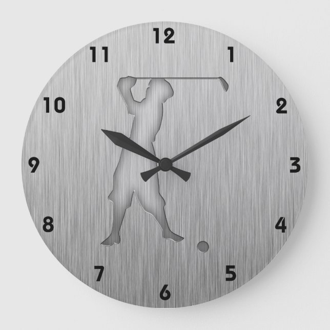 Grande Horloge Ronde Golfeur vintage ; aspect métallique (Recto)