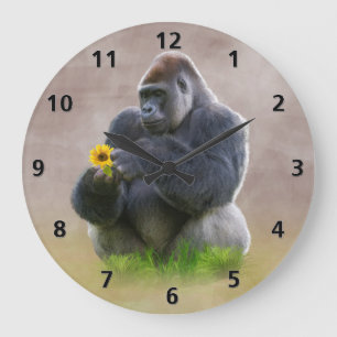 Grande Horloge Ronde Gorilla and Yellow Daisy