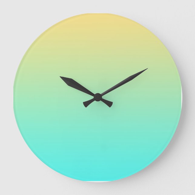 Grande Horloge Ronde Gradient de Pastel Turquoise (Recto)