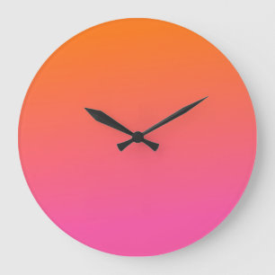 Grande Horloge Ronde Gradient orange et rose