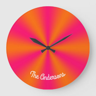 Grande Horloge Ronde Gradient rose et orange