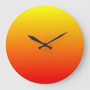 Grande Horloge Ronde Gradient rouge, orange et jaune watercolor