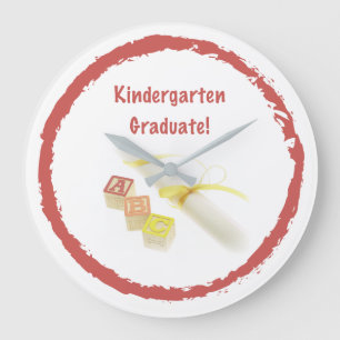 Grande Horloge Ronde Graduation from Kindergarten, Custom Round Gift