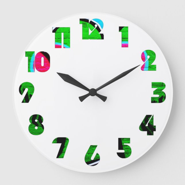 Grande Horloge Ronde Graffiti 12 Numéro superposer wccn (Recto)