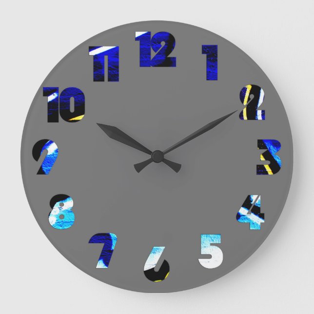 Grande Horloge Ronde Graffiti 15 Nombre superposition wccna (Recto)