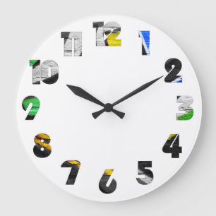 Grande Horloge Ronde Graffiti 6 Numéro superposition wc