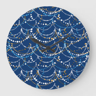 Grande Horloge Ronde Grain de Noël : motif festif sans soudure