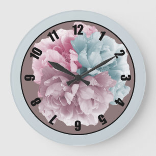 Grande Horloge Ronde Grand Cadran Cercle Pivoine