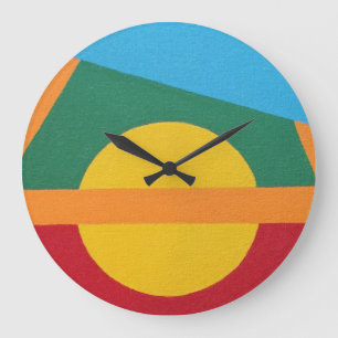 Grande Horloge Ronde Grand Cadran Solaire Stylisé