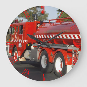 Grande Horloge Ronde Grand Camion de Pompiers Rouge,