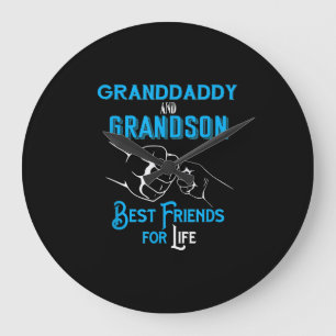 Grande Horloge Ronde Granddaddy & Grandson Best Friends For Life