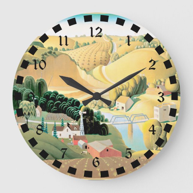 Grande Horloge Ronde Grant Wood - Stone City, Iowa, fine art (Recto)