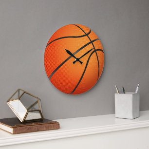 Grande Horloge Ronde Graphique de basket-ball