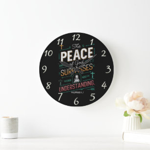Grande Horloge Ronde Graphique de paix divine Tee