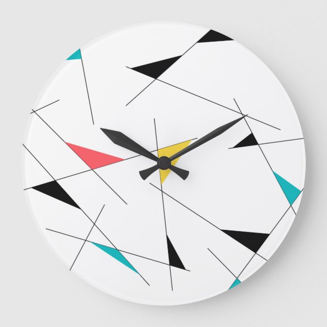 Grande Horloge Ronde Graphique géométrique moderne, tendance, simple et (Recto)