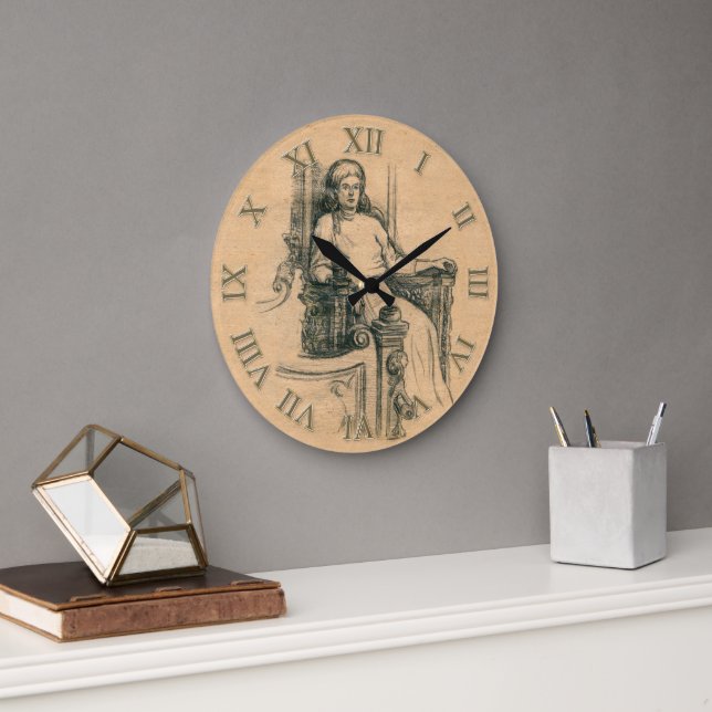Grande Horloge Ronde Graphiques crayon de dame sur l'artisanat (Bureau)